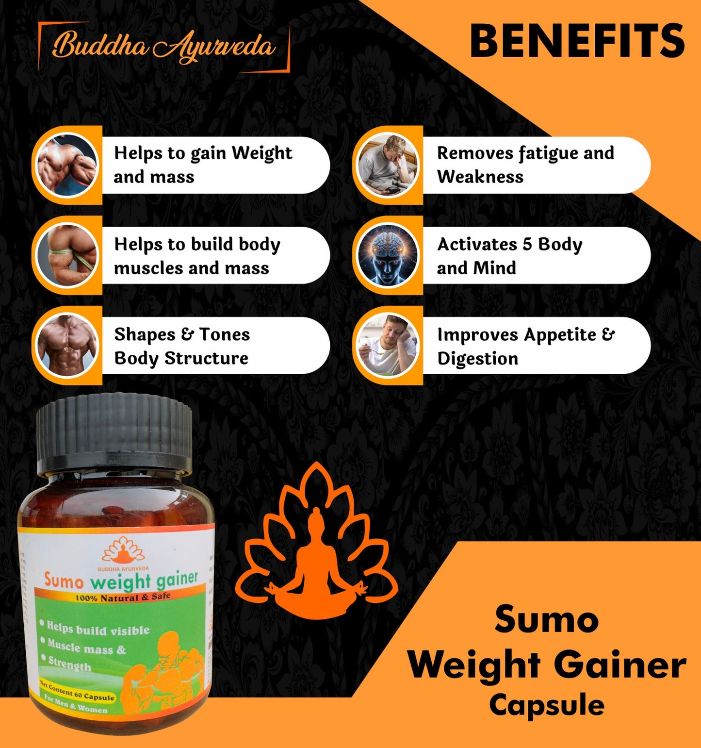 Sumo Weight Gainer Capsule – Buddha Ayurveda 60 capsules