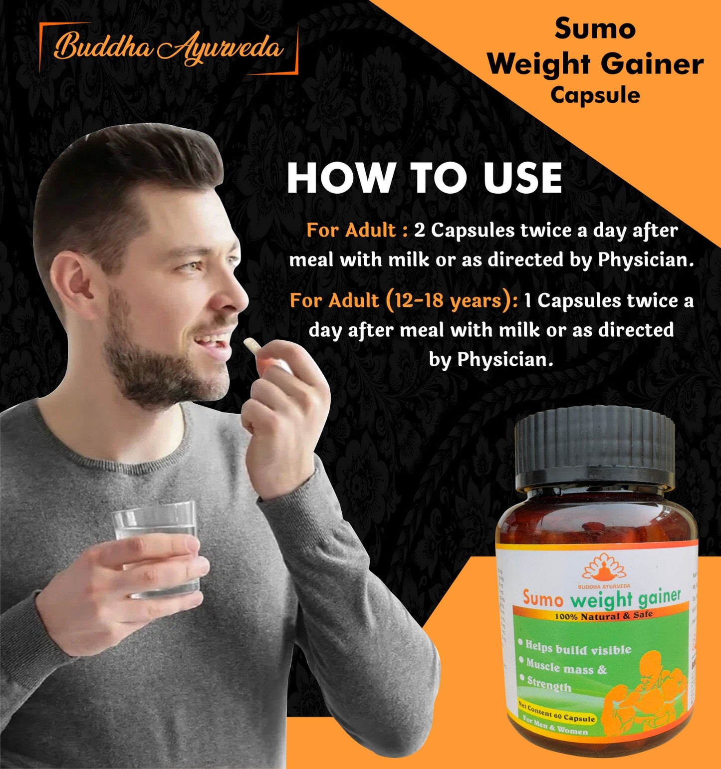 Sumo Weight Gainer Capsule – Buddha Ayurveda 60 capsules