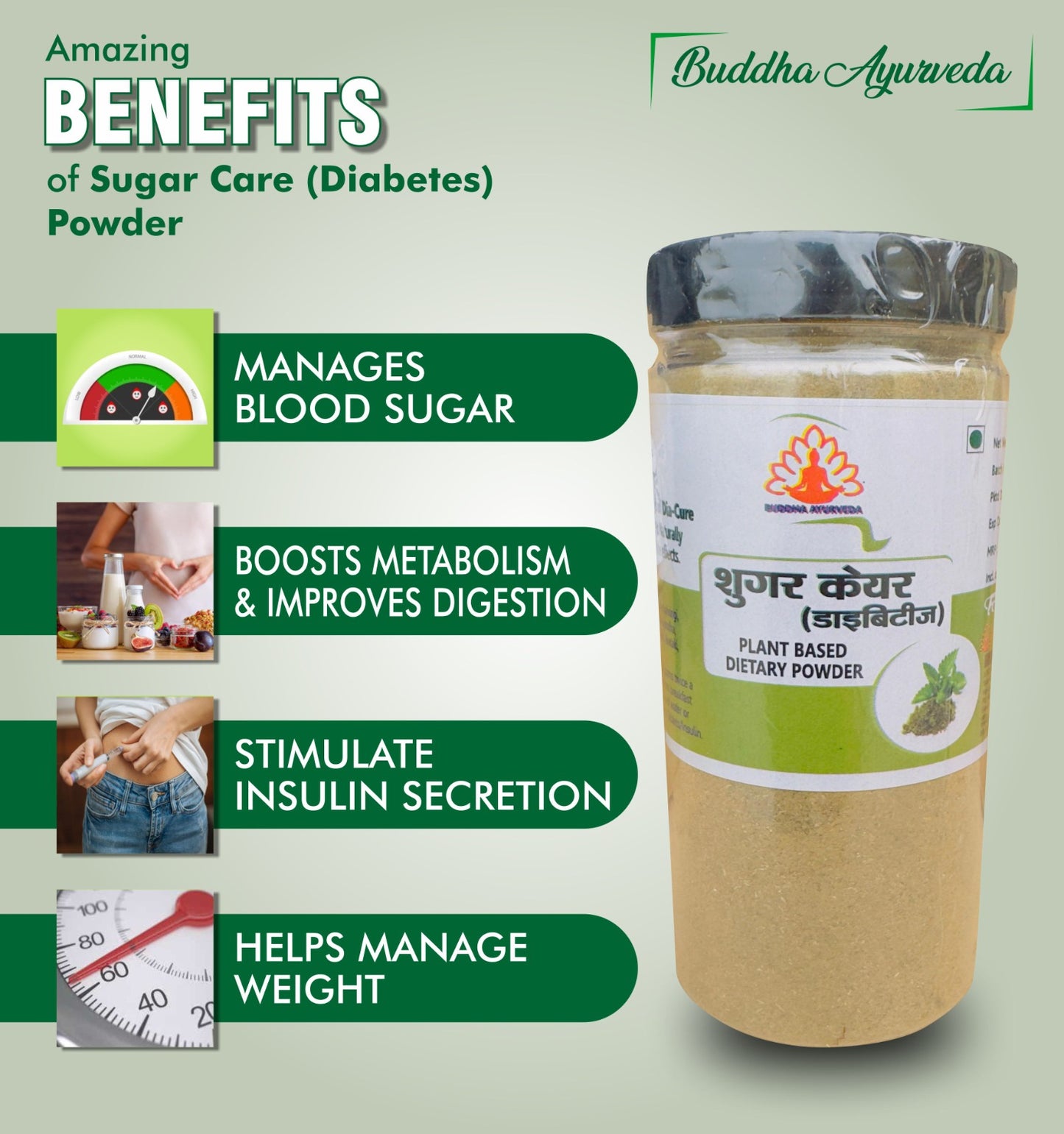 Buddha Ayurveda Sugar Care (Diabetes) Plant-Based Dietary Powder 250gm